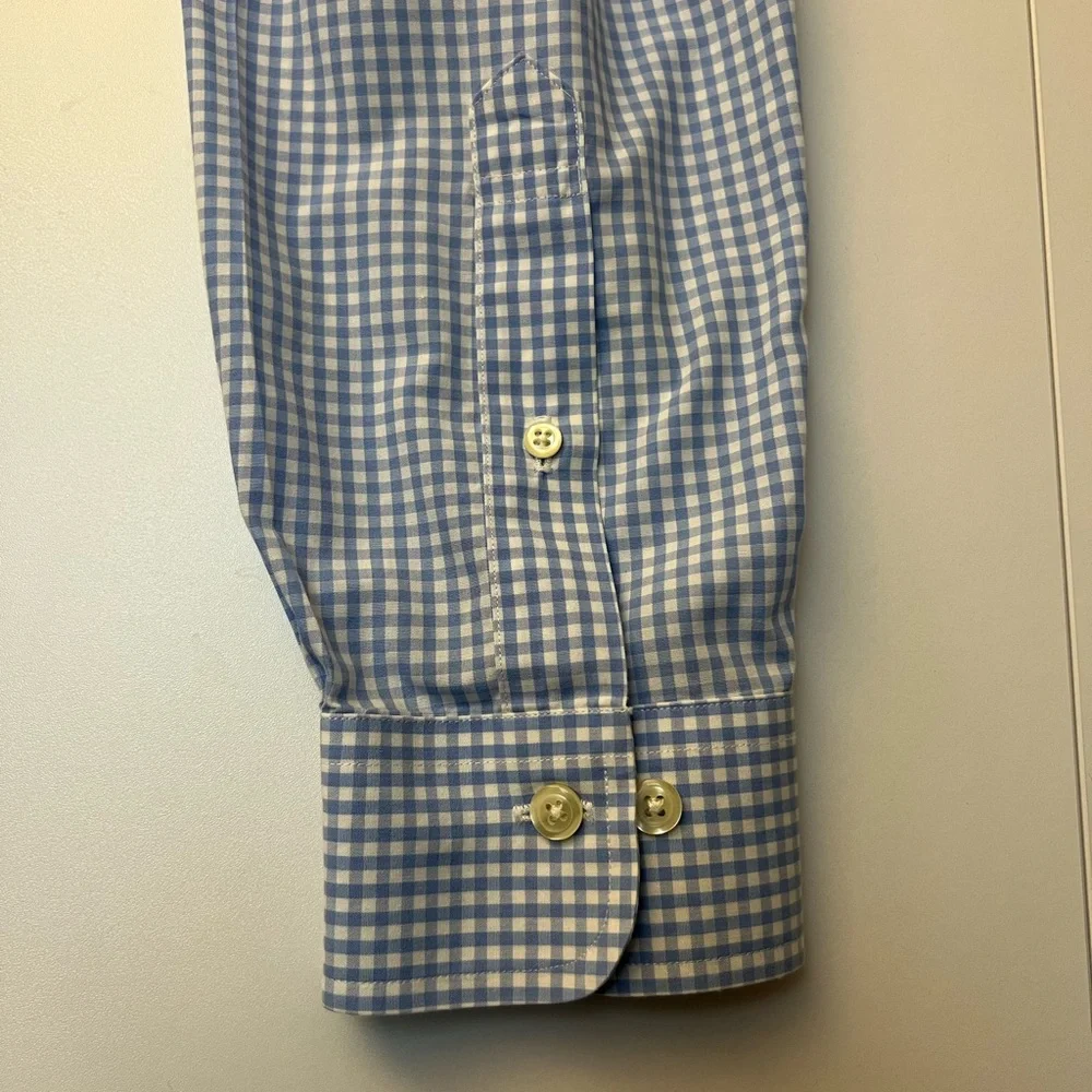 Brooks Brothers Light Blue Checked Button Down Regent Dress Shirt
